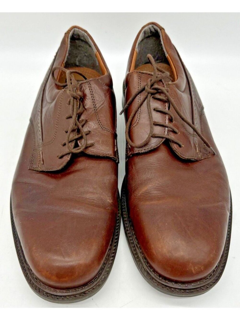 Trader Bay Mens Size 12D Brown Leather Lace Up Oxford Dress Casual Shoe- Italian